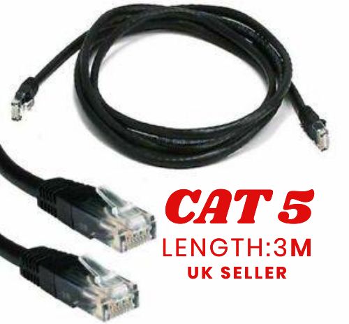 3m Black Network Ethernet RJ45 Cat5E UTP PATCH 26AWG Cable Lead