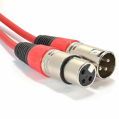 1.5m XLR Mic Patch Lead Microphone Cable Female Socket to Male Plug RED - Picture 1 of 1