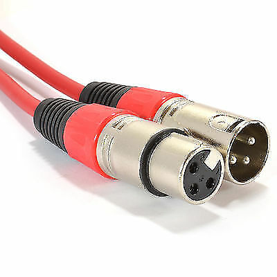 5m XLR Mic Patch Lead Balanced Microphone Cable Female Socket to Male Plug RED - Picture 1 of 1