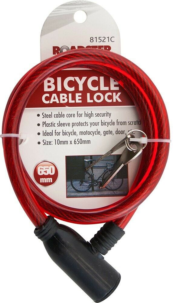 Bike Spiral 2 Key Lock Bike, Bicycle,10mm x 650mm, Steel Cable Chain ...