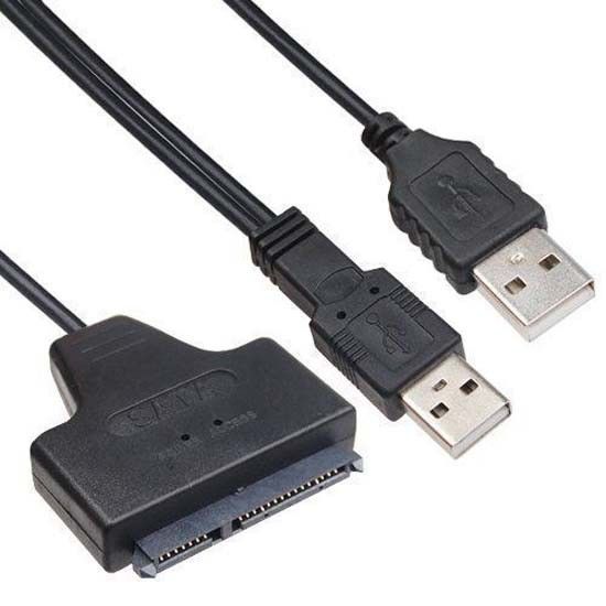 USB 2.0 to SATA 15+7 Pin 22Pin Adapter Cable 2.5 INCH HDD Hard Disk Drive Laptop