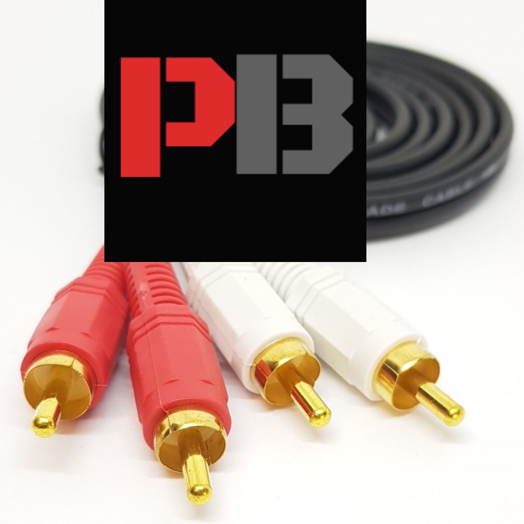 1.5m Twin RED WHITE 2 RCA PHONO Audio LEFT RIGHT Cable Male to Male Lead GOLD