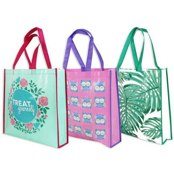 SHOPPING TOTE BAG 3 ASSORTED DESIGNS