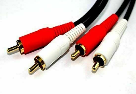 5m Twin RED WHITE 2 x RCA PHONO Audio LEFT RIGHT Cable Male to Male Lead GOLD