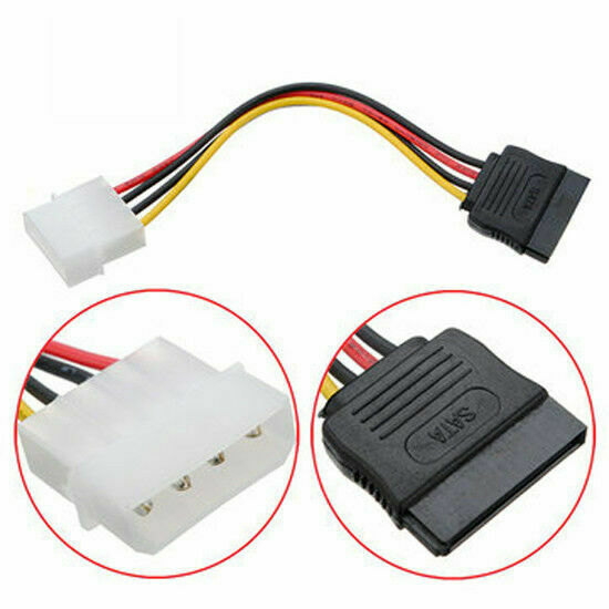 Molex to SATA Power Cable,  Molex 4 Pin Male to Serial ATA Female for HDD CD DVD