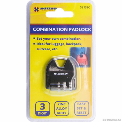 3 Digit zinc Body Combination Password Padlock ideal for Luggage,Backpack 59139C
