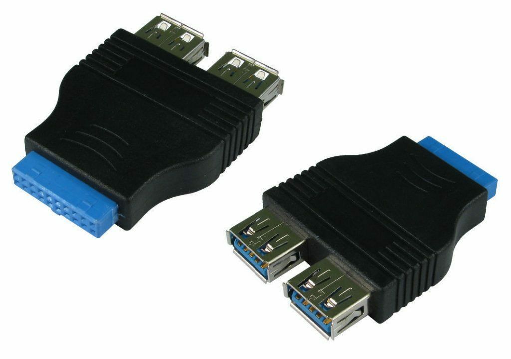 Adapter USB 3.0 SuperSpeed 20 pin Motherboard Header to 2 x Internal Sockets